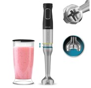 Cecotec Katana 12 Jar Batidora de Mano - Potencia de 1200W - Cuchillas de Titanio - Funcion Oscilante - 21 Velocidades - Campana Antisalpicaduras - Funcion Turbo - Vaso de 800ml con Tapa - Color Negro