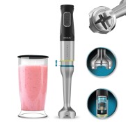 Cecotec Katana 15 Jarg Batidora de Mano - Potencia 1500W - Movimiento Oscilante - Velocidad Ajustable - Cuchillas Recubiertas de Titanio - Modo Turbo - Color Negro y Plateado