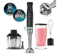 Cecotec Katana 15 TotalDestroy Chop Batidora de Mano - 1500W - Cuchillas de Titanio Efecto Tijera - Funcion Oscilante - Campana Antisalpicaduras - 21 Velocidades - Turbo - Color Negro