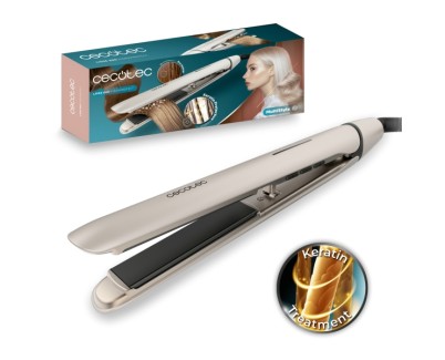Cecotec Lisse 880 HidraProtect Plancha de Pelo - Cable 360&ordm; de 1.6m - Deslizamiento Ultrasuave - Iones Negativos - Placas Flotantes 3D - Temperatura de 160 a 220&deg;C - Color Blanco