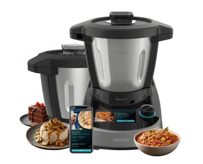 Cecotec Mambo Touch Robot de Cocina - Jarra Habana Pro Ceramica 3.3L - Jarra de Acero Inoxidable - Antiadherente - Pantalla Tft - Incluye Accesorios - WiFi - Apto Lavavajillas - Color Negro y Plata
