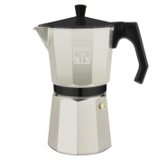 Cecotec Mokclassic 1200 Cafetera Italiana para 12 Tazas - Aluminio Fundido - Apta para Gas, Electrica y Vitro - Facil de Desmontar - Junta de Silicona - Valvula de Seguridad - Color Beige