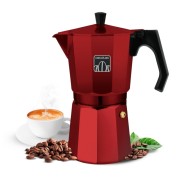Cecotec Mokclassic 900 Cafetera Italiana para 9 Tazas - Aluminio Fundido - Apta para Gas, Electrica y Vitro - Facil de Limpiar - Valvula de Seguridad - Filtro de Acero Inoxidable - Color Rojo
