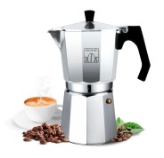 Cecotec Mokclassic 900 Cafetera Italiana para 9 Tazas - Aluminio Fundido - Apta para Placas Electricas, Vitro y Gas - Junta de Silicona - Filtro de Acero Inoxidable - Valvula de Seguridad