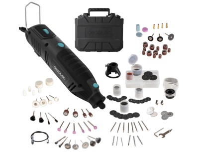 Cecotec Multihand 200 Power Multiherramienta Rotativa - 200W - 256 Accesorios - Maletin - Velocidad Ajustable - Pantalla - Color Negro