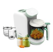 Cecotec Nana BabyCare FoodProcessor Robot Multifuncion 4 en 1 para Bebes - Libre de BPA - Tactil - Cocina y Tritura - Esteriliza Chupetes - Recetario - Compatible con Frutas y Carnes - Color Blanco