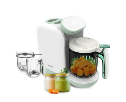 Cecotec Nana BabyCare FoodProcessor Robot Multifuncion 4 en 1 para Bebes - Libre de BPA - Tactil - Cocina y Tritura - Esteriliza Chupetes - Recetario - Compatible con Frutas y Carnes - Color Blanco