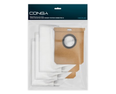 Cecotec Pack de 3 Bolsas para Conga Rockstar 11500 Odyssey Station Connected Ia - Color Blanco