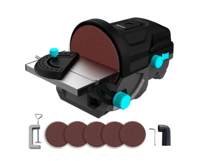 Cecotec PerfectSurface 1000 Stand Disc Lijadora de Disco de Sobremesa - 140W - Incluye Accesorios - Conector para Aspiradora - Color Negro