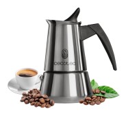 Cecotec Piccolina 900 Cafetera Italiana para 10 Tazas - Capacidad 450ml - Apta para Todo Tipo de Cocinas - Mango Ergonomico y Termoresistente - Acero Inoxidable