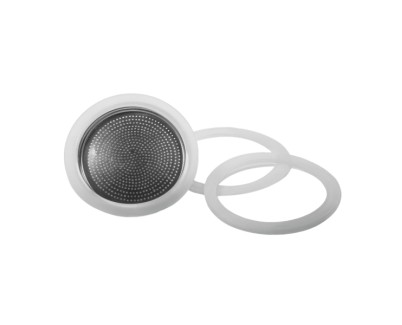 Cecotec Piccolina Filtro para Cafetera Italiana de 2 Tazas - Incluye 3 Juntas - Aluminio Resistente de Alta Calidad - Facil de Instalar - Optimiza Sabor y Calidad - Duradero y Ligero