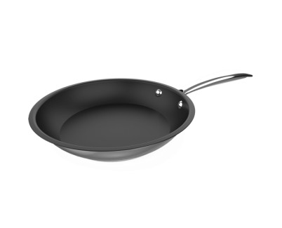 Cecotec Polka Classy Steel Sarten de Acero Inoxidable de 18cm - Revestimiento Antiadherente - Apta para Horno 230&deg;C - Compatible con Induccion - Mango Remachado - Color Negro