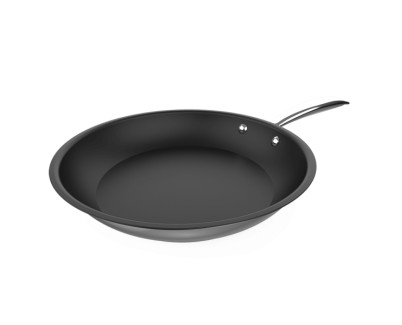 Cecotec Polka Classy Steel Sarten de Acero Inoxidable de 24cm - Mango Remachado - Revestimiento Antiadherente - Apta para Horno - Compatible con Induccion - Color Negro