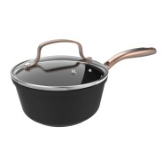 Cecotec Polka Fantasy Cazo de 16cm de Diametro - Capacidad 1.3L - Aluminio Forjado - Tapa de Cristal Templado - Antiadherente - Apto para Horno hasta 230°C - Compatible con Induccion - Color Negro