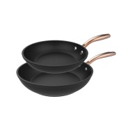Cecotec Polka Fantasy Golden Pack de 2 Sartenes de 20 y 24cm - Acero Inoxidable - Revestimiento Antiadherente - Apta para Horno hasta 230°C - Compatible con Induccion - Color Negro