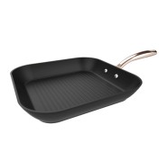 Cecotec Polka Fantasy Grill Golden Sarten Cuadrada de 28cm - Aluminio Forjado - Mango Remachado - Revestimiento Antiadherente - Apto para Horno hasta 230°C - Compatible con Induccion - Color Negro