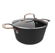 Cecotec Polka Fantasy Olla de 24cm de Diametro - Aluminio Forjado - Tapa de Cristal Templado - Asas Remachadas - Antiadherente - Apta para Horno hasta 230°C - Compatible con Induccion - Color Negro