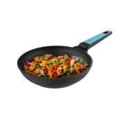 Cecotec Polka Platinum Thunder Sarten de Aluminio Forjado de 20cm - Revestimiento Teflon Antiadherente - Apto para Lavavajillas - Compatible con Induccion - Espesor 3.4mm - Color Negro y Azul