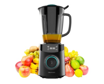 Cecotec Power Black Titanium 1800 Advance Batidora de Vaso - 1800W - Cuchilla de Titanio - Jarra de Vidrio 1.8L - Programas Automaticos - 10 Velocidades - Pantalla Digital - Color Negro