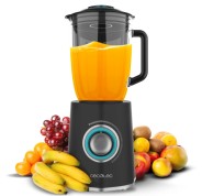 Cecotec Power Black Titanium 2000MAX Mix Go Batidora de Vaso - 2000W - Jarra de 1.5L - Cuchillas de Titanio - 5 Velocidades - Funcion Turbo - Incluye Accesorios - Color Negro