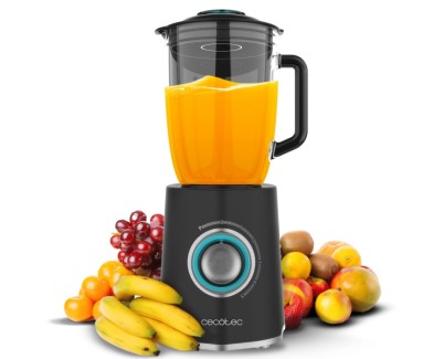 Cecotec Power Black Titanium 2000MAX Mix Go Batidora de Vaso - 2000W - Jarra de 1.5L - Cuchillas de Titanio - 5 Velocidades - Funcion Turbo - Incluye Accesorios - Color Negro
