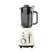 Cecotec Power Black Titanium RetroBeige Batidora de Vaso - 1200W - Jarra de 1.5L - Funcion Pulse - 4 Hojas Recubiertas de Titanio - Velocidad Ajustable - Color Beige