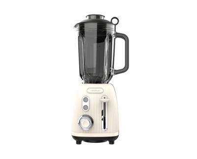 Cecotec Power Black Titanium RetroBeige Batidora de Vaso - 1200W - Jarra de 1.5L - Funcion Pulse - 4 Hojas Recubiertas de Titanio - Velocidad Ajustable - Color Beige