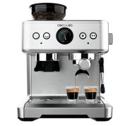 Cecotec Power Espresso 20 Barista Maestro Cafetera Espresso - Potencia 2250W - Capacidad 250g - Presion 20bar - Vaporizador - Temperatura Regulable - Termoblock - Molinillo - Manometro - Color Acero