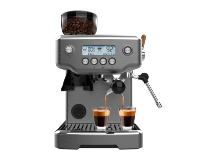 Cecotec Power Espresso 20 Barista Steel and Grind Cafetera Espresso - 2200W - Presion 20Bar - Deposito de 2.1L - Incluye Accesorios - Thermoblock - Vaporizador - Control Pid - Color Acero
