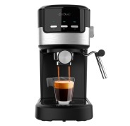 Cecotec Power Espresso 20 Pecan Cafetera Espresso con Vaporizador - Potencia 1100W - Capacidad 1.25L - Presion 20bar - Vaporizador - Temperatura Regulable - Acero Inoxidable - Color Negro