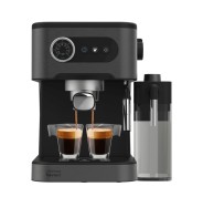 Cecotec Power Espresso 20 Pro Latte Cafetera Espresso - Capacidad 1.5L - Presion 20bar - Deposito de 550ml - Vaporizador - Calientatazas - Tanque de Leche - Pantalla con Botones - Color Negro