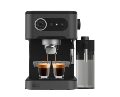 Cecotec Power Espresso 20 Pro Latte Cafetera Espresso - Capacidad 1.5L - Presion 20bar - Deposito de 550ml - Vaporizador - Calientatazas - Tanque de Leche - Pantalla con Botones - Color Negro