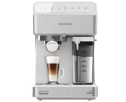 Cecotec Power Instant-ccino 20 Touch Serie Bianca Cafetera Espresso - 1350W - Calientatazas - Presion 20bar - Deposito de 1.4L - Tanque de Leche - Termoblock - Color Blanco
