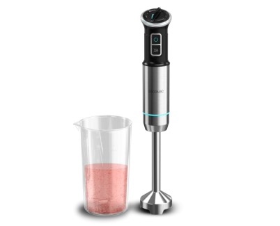 Cecotec Power Neutron 1100MAX Batidora de Mano - 1100W - Cuchillas de Titanio - Campana Antisalpicaduras - Velocidad Ajustable - Acople Rapido y Seguro - Ergonomico - Funcion Turbo - Color Negro