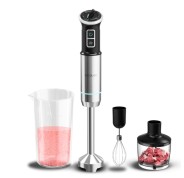 Cecotec Power Neutron 1100MAX Cream and Crrush Batidora de Mano - 1100W - Cuchillas de Titanio - Campana Antisalpicaduras - Velocidad Ajustable - Acople Rapido y Seguro - Turbo - Color Negro