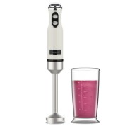 Cecotec Power RetroBeige 1200MAX Batidora de Mano - Potencia 1200W - Vaso de 0.5L - Velocidad Ajustable - Apto para Lavavajillas - Cuchillas Recubiertas de Titanio - Color Beige