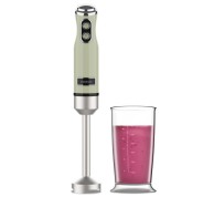Cecotec Power RetroGreen 1200MAX Batidora de Mano - Potencia 1200W - Vaso de 0.5L - Velocidad Ajustable - Apto para Lavavajillas - Cuchillas Recubiertas de Titanio - Color Menta