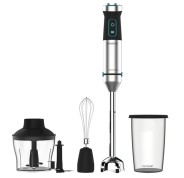 Cecotec Power TitanBlack 1500 XL CreamandCrush Batidora de Mano - 1500W - Cuchillas de Titanio - Campana Antisalpicaduras - Velocidad Ajustable - Funcion Turbo - Incluye Accesorios - Color Negro