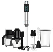Cecotec Power TitanBlack 1500 XL TotalMix Batidora de Mano - 1500W - Cuchillas de Titanio - Campana Antisalpicaduras - Velocidad Ajustable - Incluye Accesorios Variados - Funcion Turbo - Color Negro