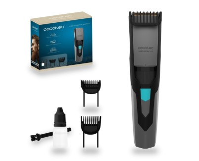 Cecotec PrecisionCare Barber Recortadora para Cabello y Barba Inalambrica - Peines Surtidos Incluidos - Cuchillas de Acero Inoxidable - Autonomia 60min - Recarga en 2h - Color Gris