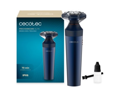 Cecotec PrecisionCare Elit Afeitadora Rotatoria - Autonomia hasta 70min - 7200rpm - IPX6 - Ergonomico - Cuchillas de Acero Inoxidable - Color Azul Marino