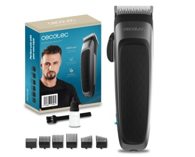 Cecotec PrecisionCare Power Blade Cortapelos - Palanca de Ajuste - Velocidad 5800rpm - Ergonomico - Cuchillas de Acero Inoxidable - Peines Surtidos - Accesorios Incluidos - Color Gris Oscuro