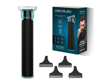 Cecotec PrecisionCare Profiling Cortapelos Inalambrico - Cuchilla de Acero Inoxidable - Incluye 4 Peines Guia - Ergonomico - Autonomia 90min - Kit de Mantenimiento Incluido - Color Negro