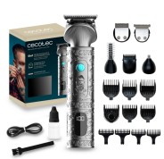 Cecotec PrecisionCare Samurai Profiling Afeitadora Recortadora 6 en 1 con Base - Autonomia 170min - Incluye Accesorios - Cuchillas Acero Inoxidable - Cabezales Incluidos - Incluye Peines Guia - Color Gris