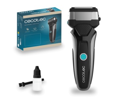 Cecotec PrecisionCare X-Trimm Afeitadora Inalambrica - 3 Cuchillas de Acero Inoxidable - Autonomia 60min - IPX6 - Pantalla de Control - Protector de Seguridad - Cuchillas Extra Anchas - Color Negro