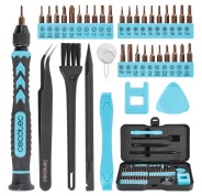 Cecotec PrecissionGyro 100 Set Destornillador de Precision - 39 Piezas - Incluye Accesorios - Color Negro y Azul