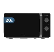 Cecotec Proclean 2010 Inverter Microondas - Potencia de 700W - Capacidad 20L - 5 Niveles de Coccion - Plato de 245mm - Temporizador 30min - Avisador Acustico - Color Negro