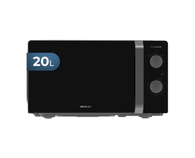 Cecotec Proclean 2010 Inverter Microondas - Potencia de 700W - Capacidad 20L - 5 Niveles de Coccion - Plato de 245mm - Temporizador 30min - Avisador Acustico - Color Negro