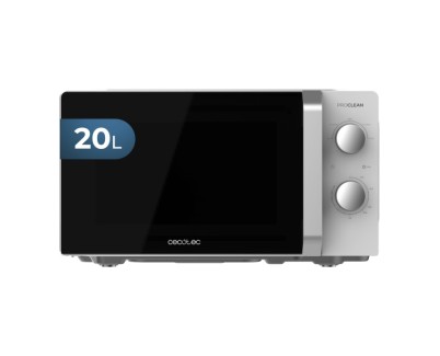 Cecotec Proclean 2010 Inverter Microondas - Potencia de 700W - Capacidad 20L - 5 Niveles de Coccion - Plato de 245mm - Temporizador 30min - Aviso Acustico - Color Blanco