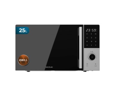 Cecotec Proclean 2500 Microondas - Potencia de 850W - Capacidad de 25L - y Grill 1200W - 8 Programas Preconfigurados - Plato de 315mm - Temporizador de 60min - Cerradura de Seguridad - Color Negro